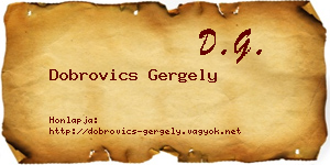 Dobrovics Gergely névjegykártya
