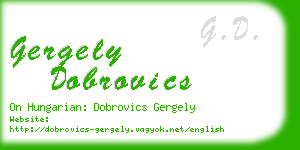 gergely dobrovics business card